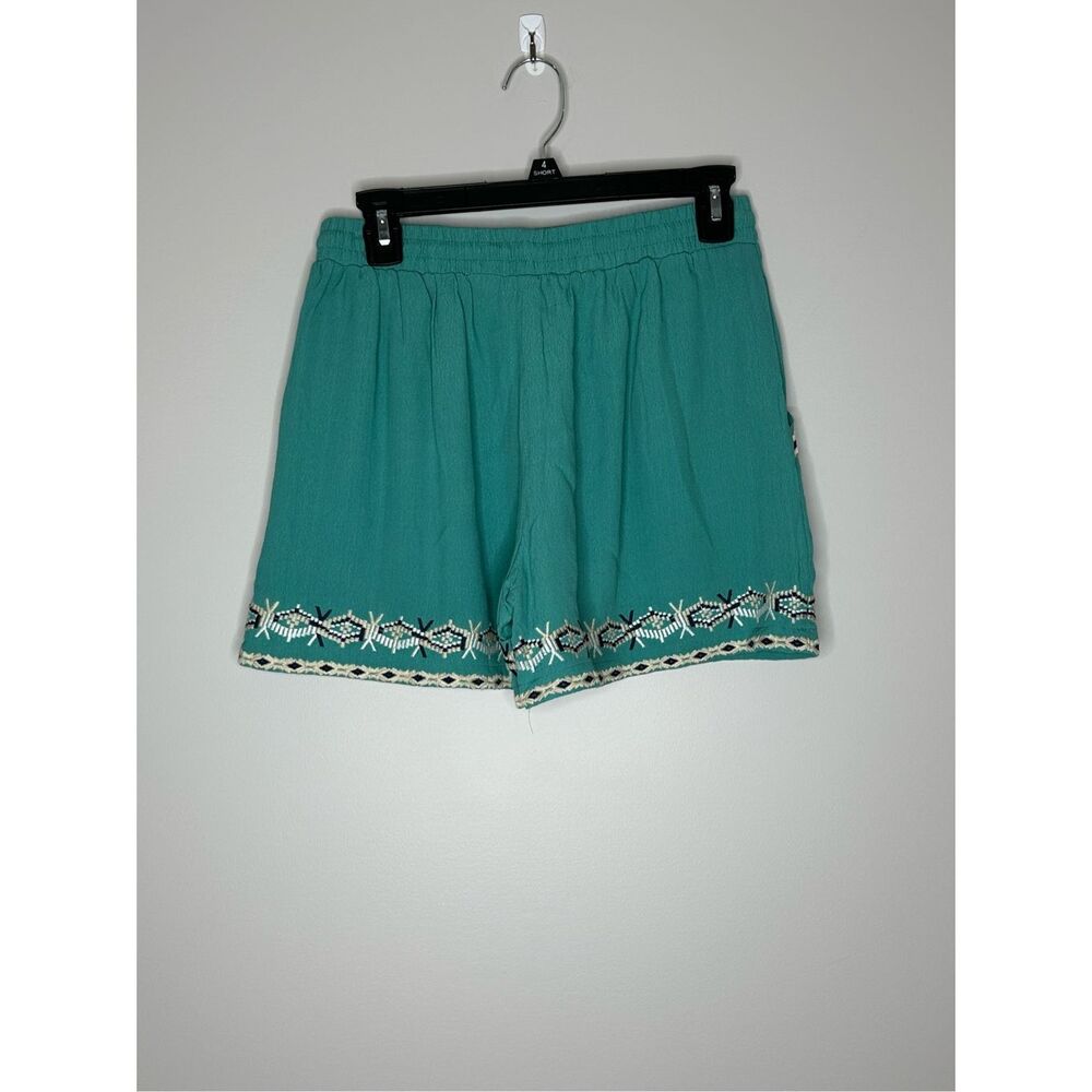 Hei Hei Anthropologie Isle Embroidered Green Shorts Size Small - Picture 5 of 7